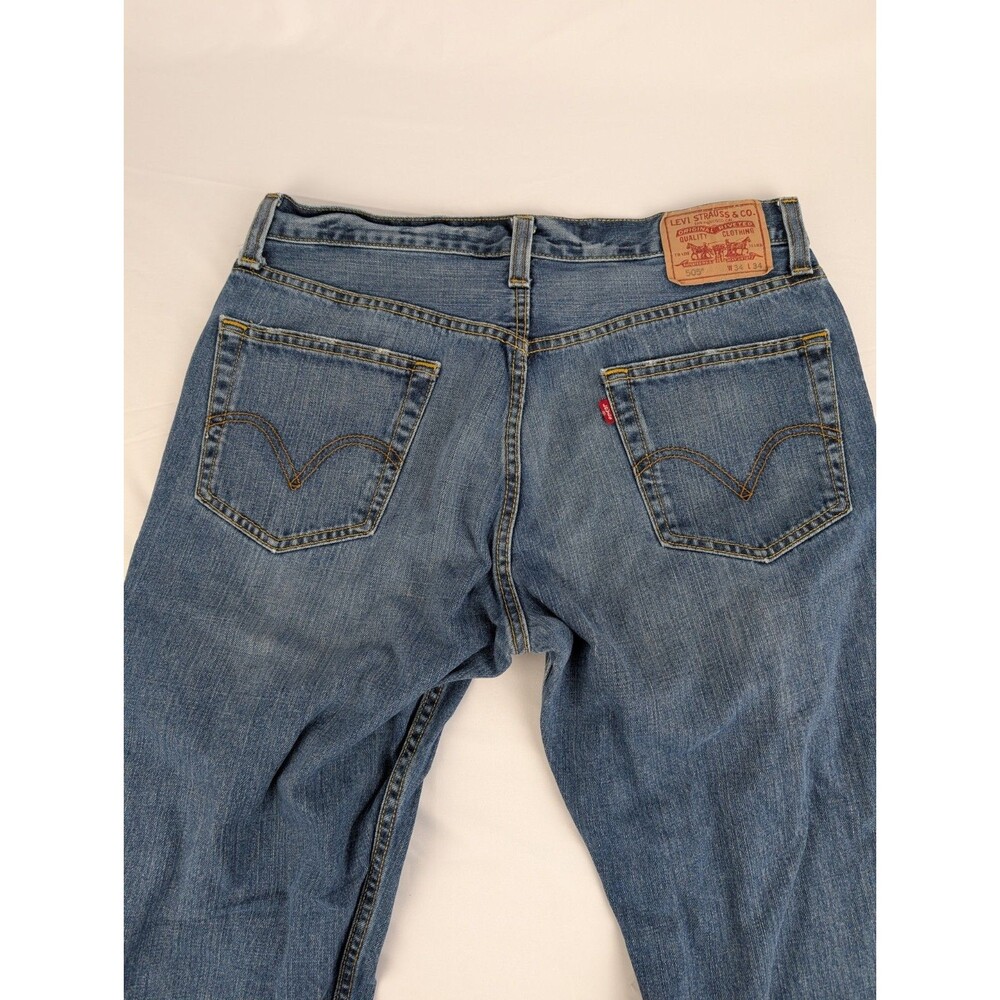 Men's 34x34 LEVI'S 505 JEANS Blue Straight 2009 Fit 5 Pocket MEDIUM WASH